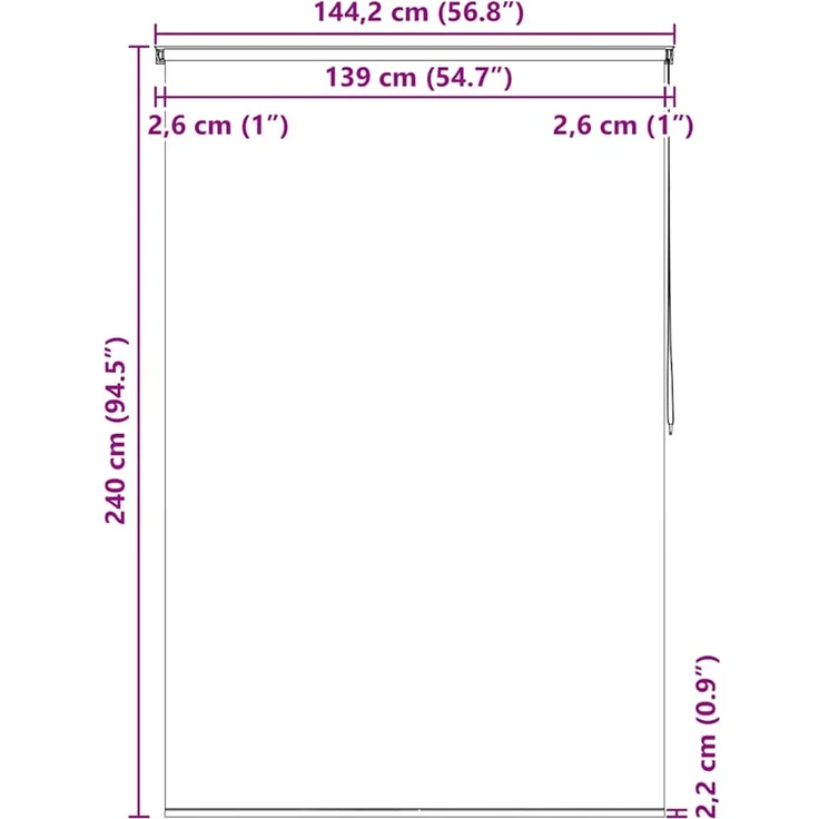 vidaXL Duschrollo 140x240 cm Blasenmuster 142868 – Bild 10