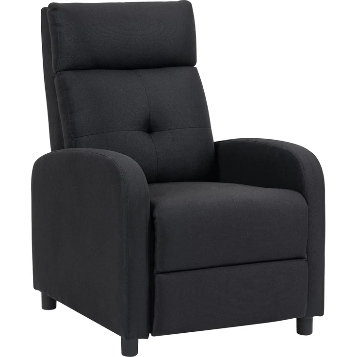 Wohnora-Relaxsessel mit Liegefunktion, ausfahrbares Fußteil, Taschenfederkern, bis 150 kg, Schwarz,H 980cm x T 870cm x B 670cm – Bild 1