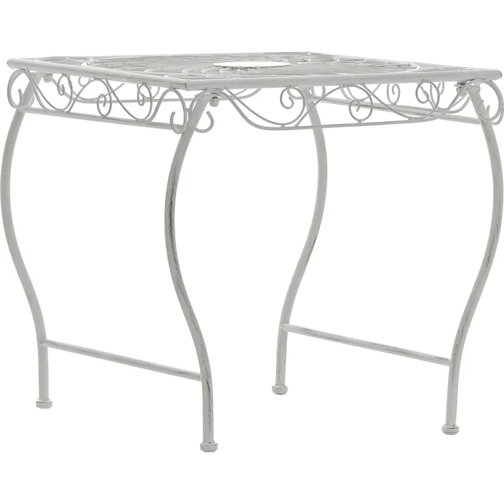 CLP Gartentisch Zarina, wasserabweisend, nostalgischer Beistelltisch im Jugendstil, antik weiß – Bild 4