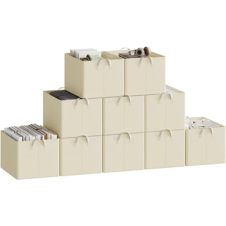 Woltu Aufbewahrungsbox (10 St), mit Griffen, für Schlafzimmer, Arbeitszimmer, Wohnzimmer, faltbar – Bild 1