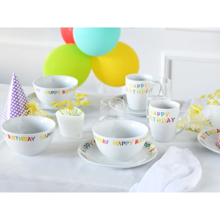 Happy Birthday, Frühstücksset 12-tlg (mo) – Bild 3