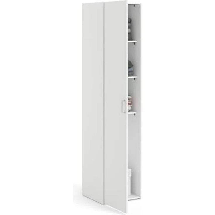 Dmora - 1-Tür MehrzweckschrankMelanie, Multifunktionale Möbel, Schuhschrank, Besenschrank, 42x39 h175 cm, Weiß – Bild 5