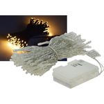 LED Batterie-Lichterkette "CT-TK100" 10m warmweiß, IP44, 100 LEDs, mit 6Std. Timer