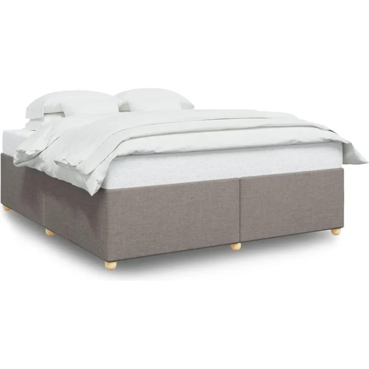 vidaXL Bettgestell ohne Matratze Taupe 180x200 cm Stoff 3284754 – Bild 2