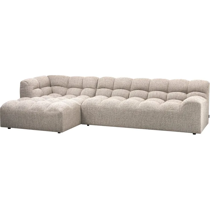 Chaiselongue Allure aus Melange-Stoff Links, Natur