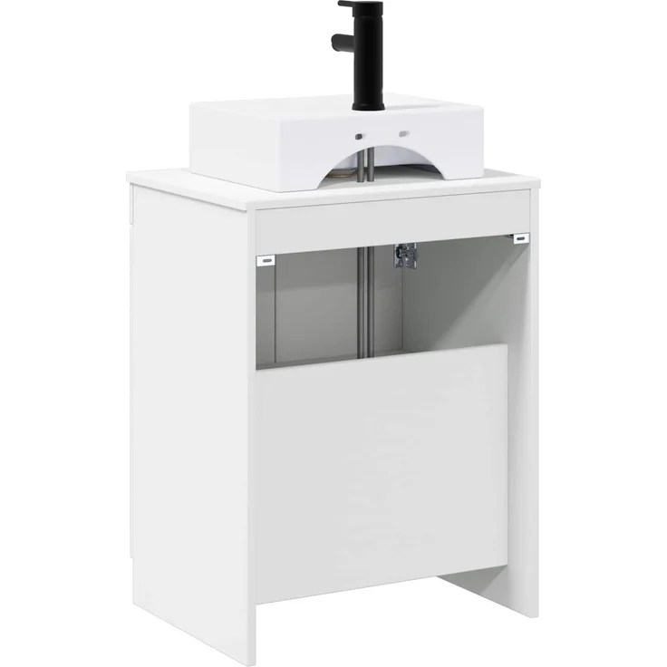 vidaXL Waschbeckenschrank Hochglanz Weiß 54 x 41 x 99,5 cm 3404244 – Bild 7