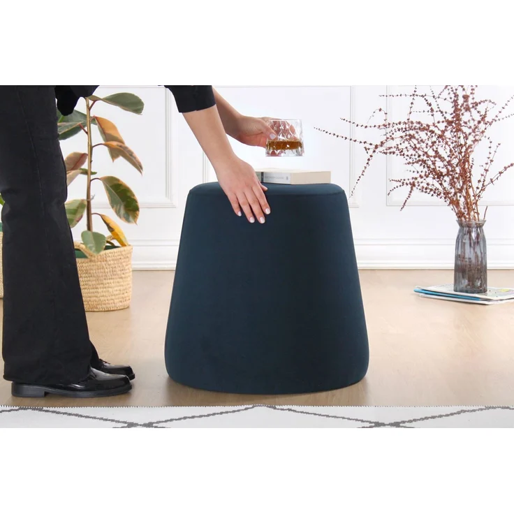 Hanah Home 'Broch - Dark Blue' Pouffe, Dunkelblau, 40 x 44 x 40 cm – Bild 2