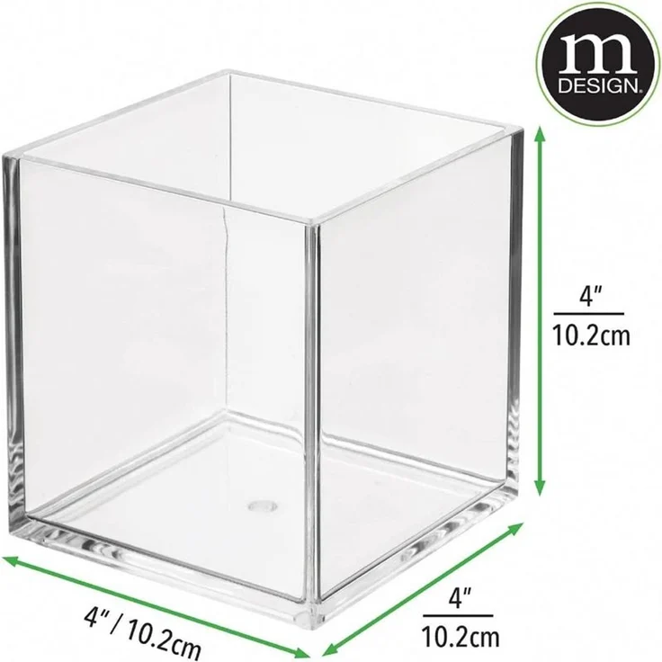 mDesign Kosmetik Organizer Aufbewahrung Ablage 3er-Set quadratisch Transparent – Bild 2