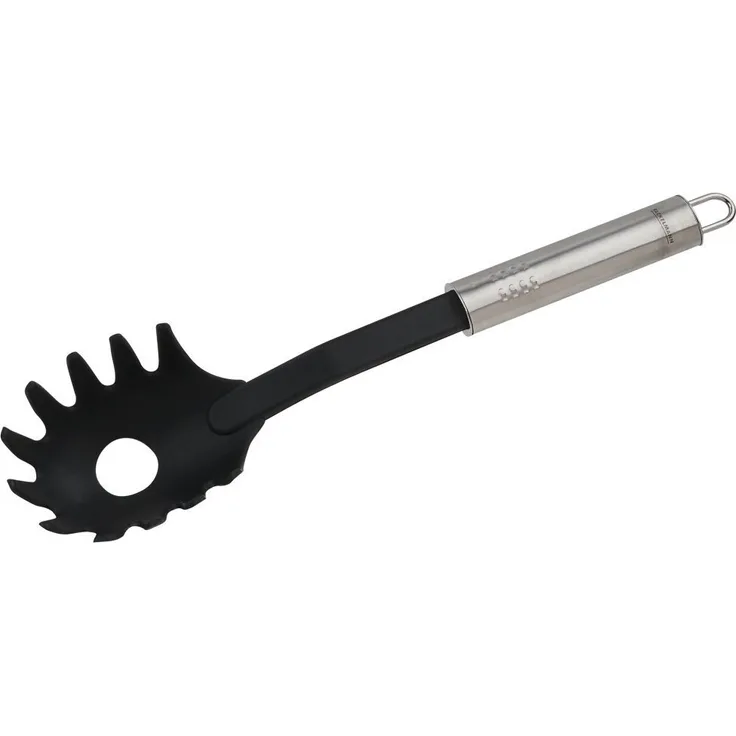 Fackelmann Spaghettilöffel Ovalgriff schwarz 32 cm