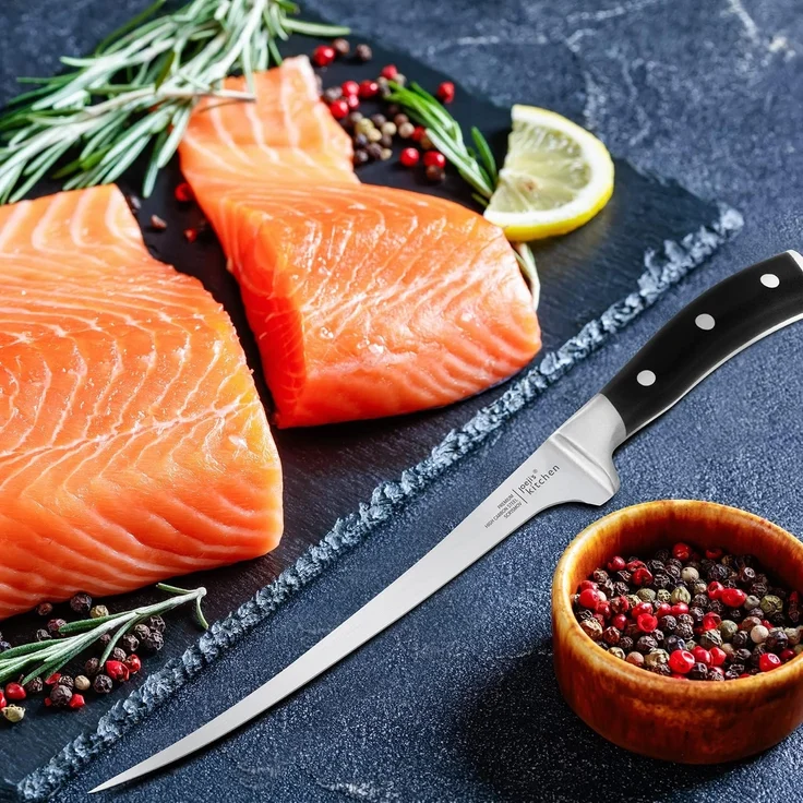 JOEJI’S KITCHEN Fischmesser Filetiermesser Fisch 32 cm scharf aus Edelstahl Fischfiletiermesser – Bild 7