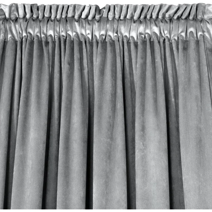 Samtvorhang Velours Vorhänge zum Wohnzimmer Prachtvoll Elegant silber 140x270 cm Kräuselband – Bild 2