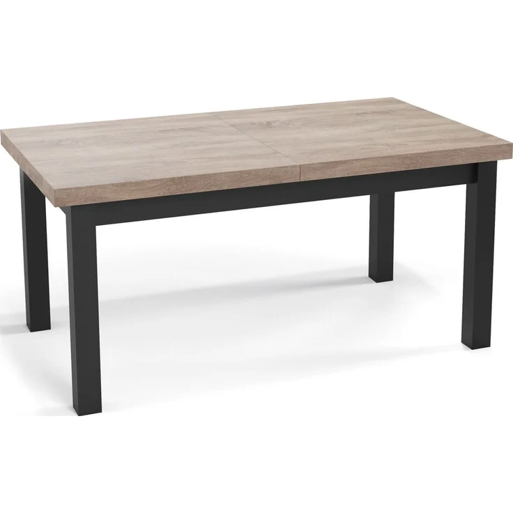 WFL GROUP Esstisch Gemini ausziehbar rechteckig modern mit schwarzen Holzbeinen (MADE IN EU, 5 Gr. – 120/140/160/170/200 cm ausziehbar auf 160/180/210/250/300 cm), platzsparender Tisch in Holzoptik für Küche, Esszimmer oder Wohnzimmer – Bild 1