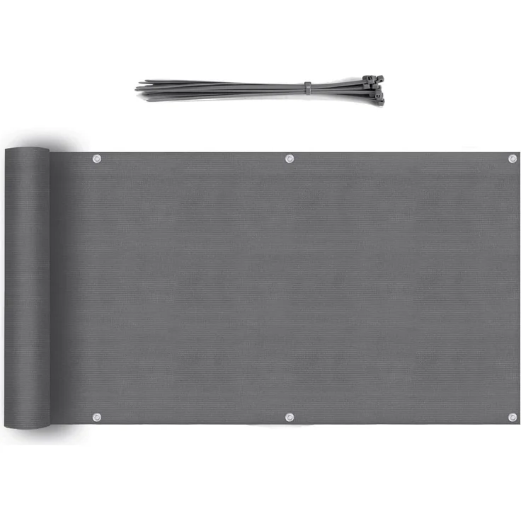 Sekey Balkon Sichtschutz HDPE 220g/m² | Wetterfest & Schnelltrocknend | Lichtdurchlässig & Blickdicht | 75x300 cm, Anthrazit