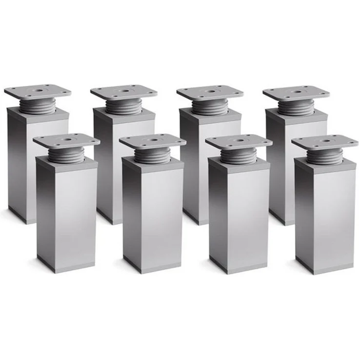 sossai® Möbelfuß Design-Möbelfüße, 4er & 8er Set, höhenverstellbar MFV1, Farbe: Alumin, (8-St), Farbe: Aluminium – Bild 4