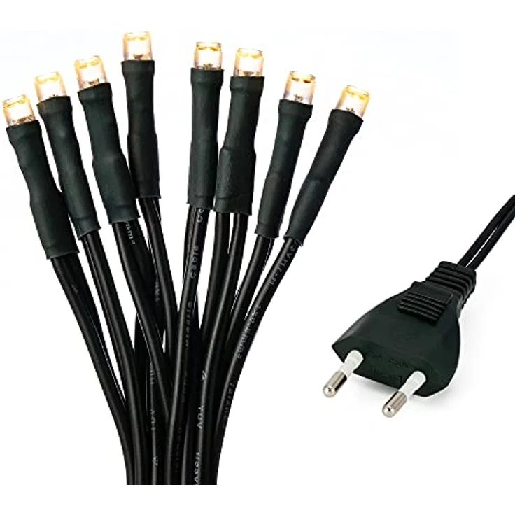 hellum LED Mini Lichterkette Innen, 100 mini LED Lichter, 1485cm beleuchtete Länge, Lichterkette Strom mit Stecker, Kabel grün, warmweiß Innen, für Weihnachtsbaum 577600 – Bild 7
