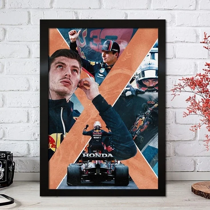 Poster Formel 1 Max Verstappen Rennfahrer Helm Rennwagen Red Bull · Deko Print ohne Rahmen - H / 21x30 cm – Bild 4