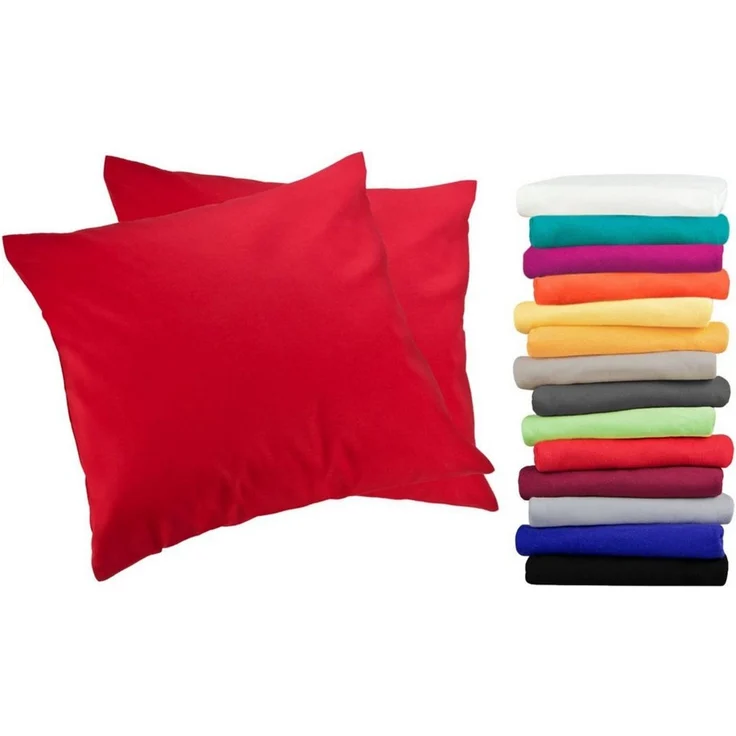 MOON Kissenbezug / Seitenschläferkissenbezug, 2er Pack, 100% Baumwolle, Linon, Rot, 40x40 – Bild 5