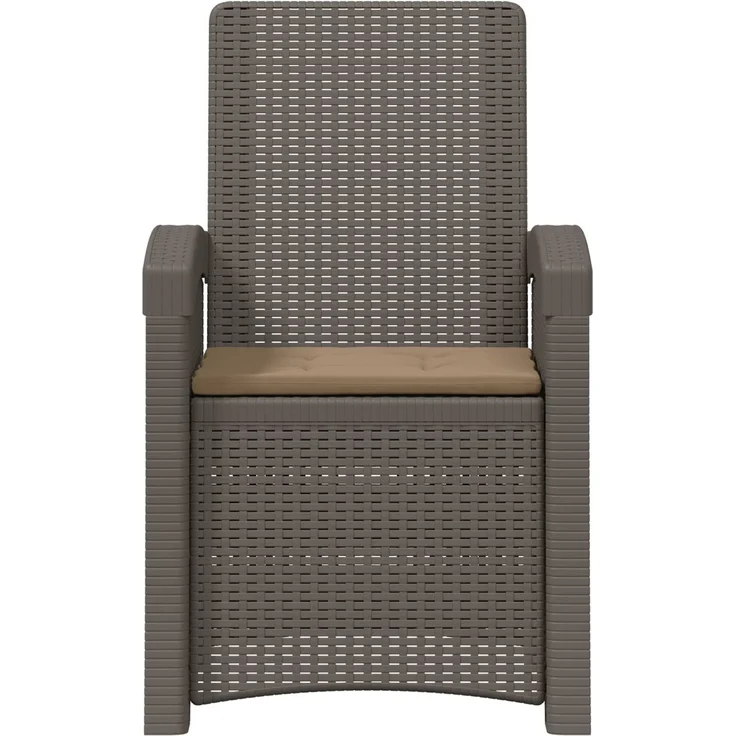 vidaXL Liegesessel Garten Rattan-Optik 2 Stk. Hellgrau und Taupe PP 8012030 – Bild 5