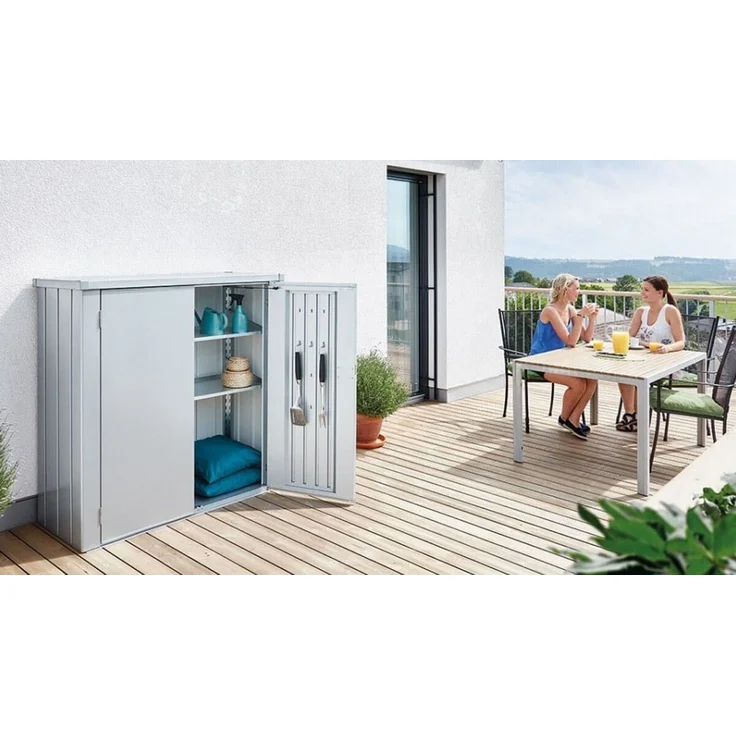 Biohort Terrassenschrank Romeo, M: 132 x 57 x 140 (b x t x h) cm, quarzgrau-metallic – Bild 4