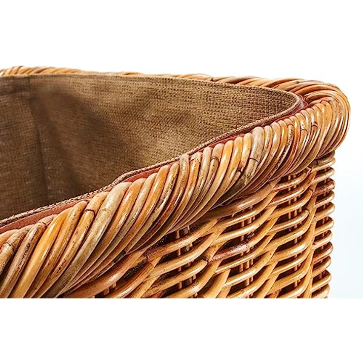 Kobolo Kaminholzkorb Holzkorb Rattan lacak mit abnehmbarem Leinenstoff – Bild 7