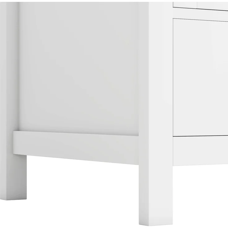 Waschtisch 76 x 46 x 82 cm mit Keramikbecken, 4 Schubladen und verstellbaren Einlegeböden, Weiß – Bild 10