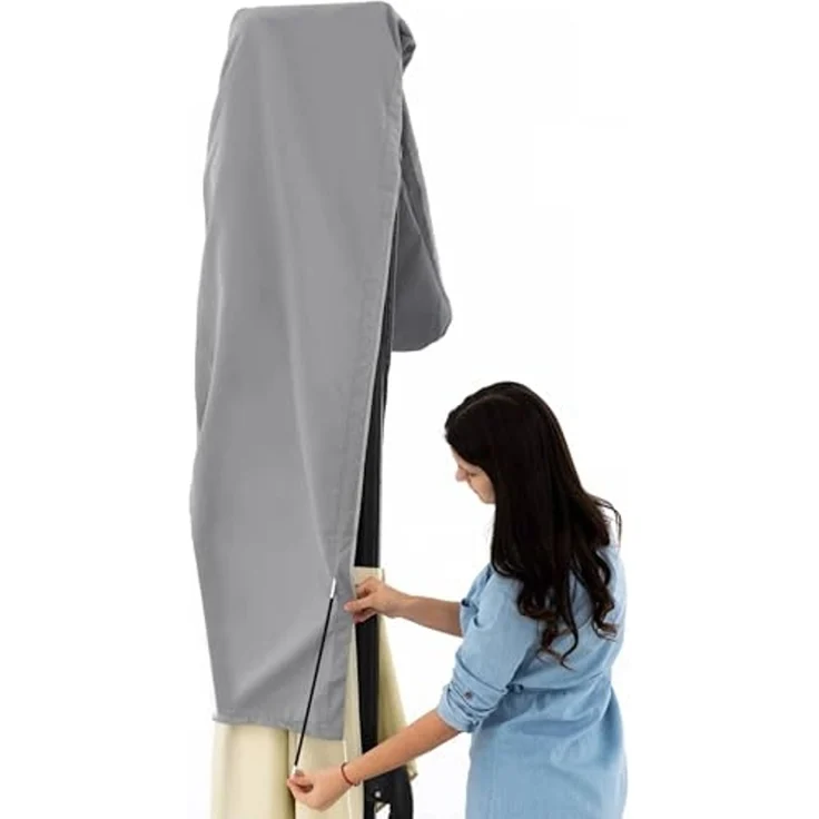 Doppler Active Schutzhülle für Pendelschirme, grau, bis 370 und 350x260 cm,mit RV und Stab – Bild 4