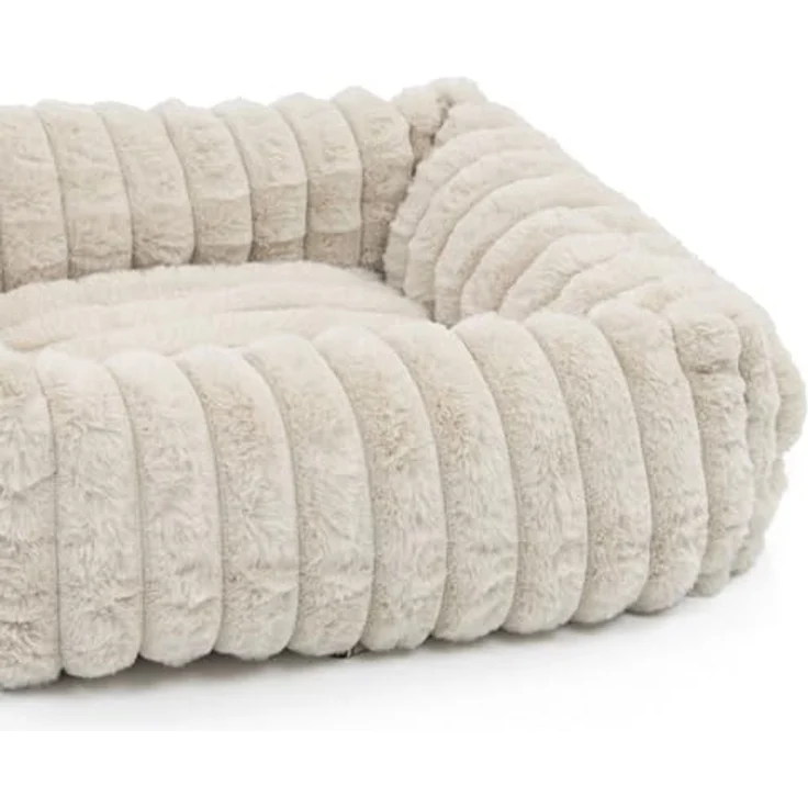 Wallace & Jones Tierbett Katzenbett Mary, edle Cordstoff-Optik, gepolsterte Seitenwände, sand, ca. 71 x 58 x 18 cm – Bild 3
