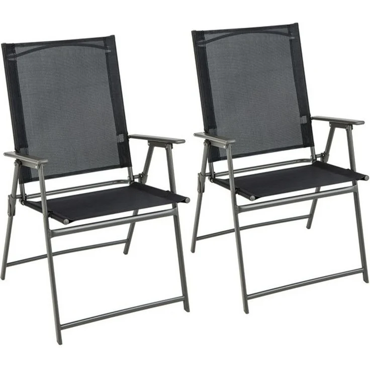 COSTWAY Gartenstuhl Klappstühle (2 St), klappbar mit Armlehnen,150kg – Bild 4