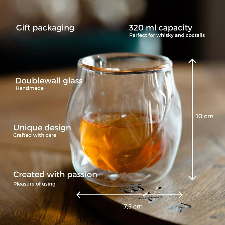 Vialli Design Doppelwandiges Whiskyglas Enzo 320 ml 8487 – Bild 3