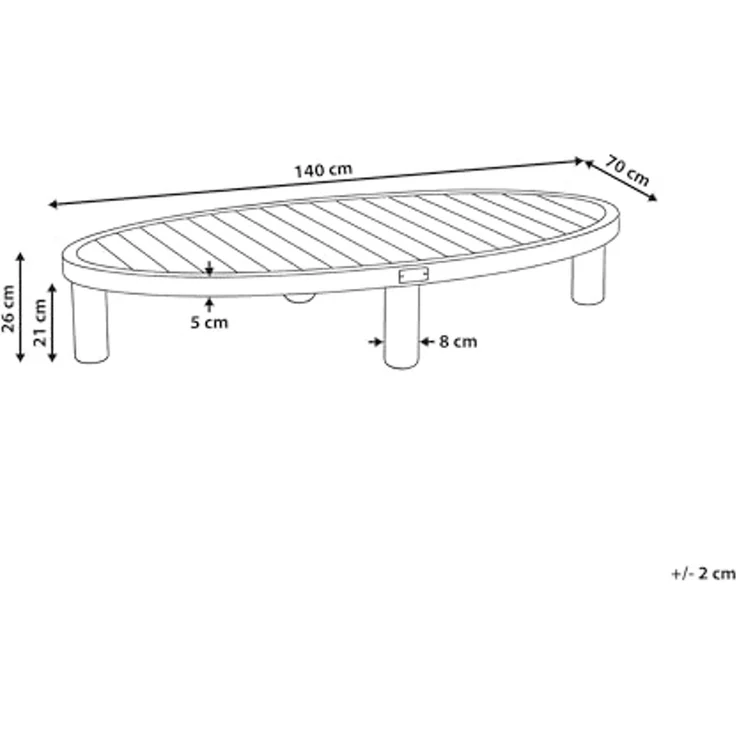 Outdoor Couchtisch NUMANA 140 cm 70 cm Akazienholz Hellbraun – Bild 3