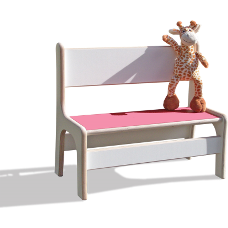 ELI Kinderbank - Weiß mit bunter Sitzfläche - Rosa