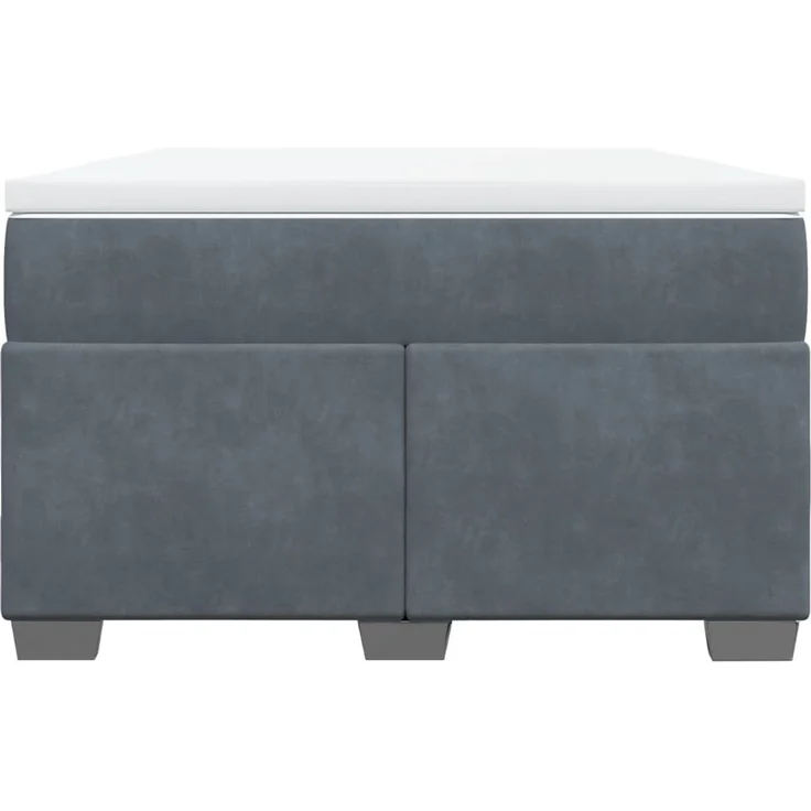 vidaXL Boxspringbett mit Matratze Dunkelgrau 120x200 cm Samt 3285276 – Bild 4