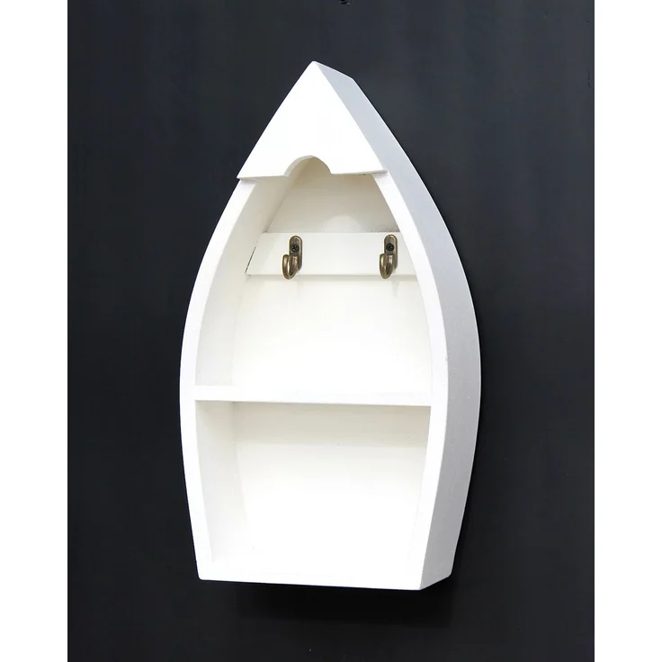 Schlüsselboard mit Ablage Boot 93541-S Schlüsselhaken Wandregal 30 cm Schlüsselleiste Schlüsselkasten – Bild 3