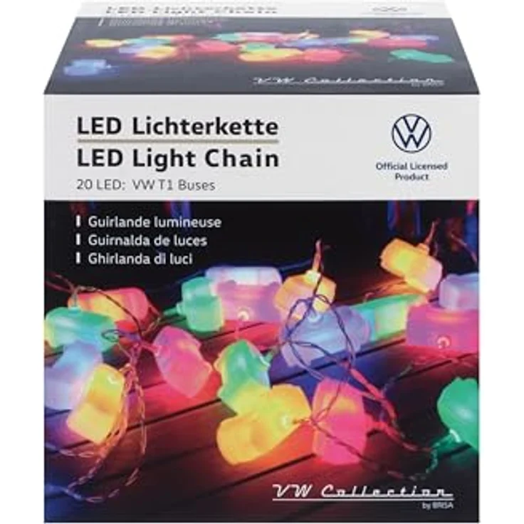 BRISA VW Collection - Volkswagen 3D Batterie Lichter-Kette Garten-Beleuchtung-Partylicht T1 Bulli Bus Design (Innen/3 m/LED/Classic Bus/Bunt) – Bild 5
