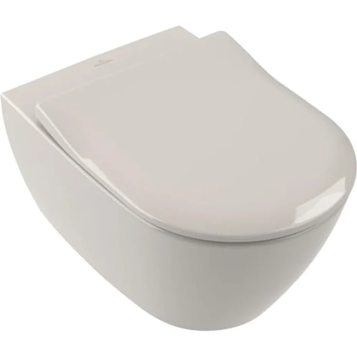 Villeroy & Boch Subway 2.0 WC-Sitz SlimSeat, Toilettendeckel mit Absenkautomatik, abnehmbarer Toilettensitz aus bruchsicherem Duroplast, Klodeckel Original Ersatzteil, D-Form, Pergamon, glänzend – Bild 2