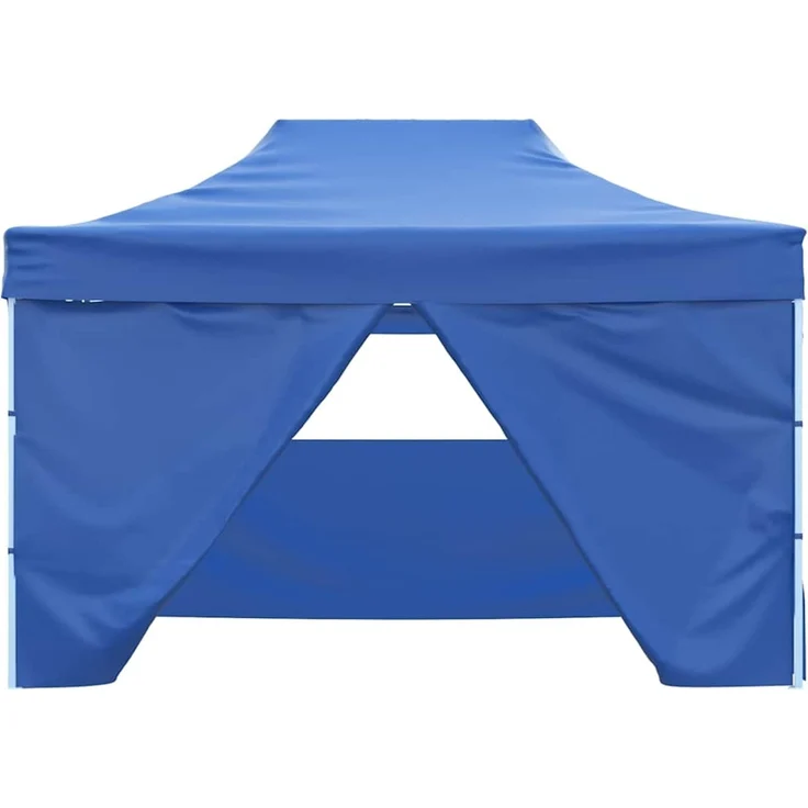 Profi-Partyzelt Faltbar, Gartenzelt mit 4 Seitenwänden 3x4m Stahl Blau – Bild 3