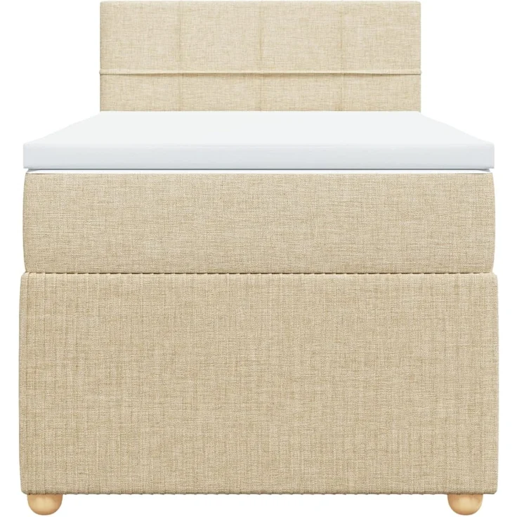vidaXL Boxspringbett mit Matratze Creme 90x190 cm Stoff 3287316 – Bild 4