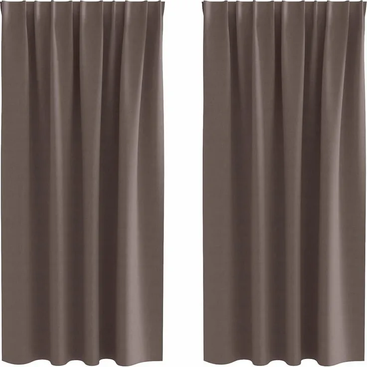 vidaXL Verdunkelungs-Vorhänge mit Ringen 2 pcs Dunkelbraun 4107444