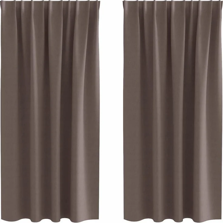 vidaXL Verdunkelungs-Vorhänge mit Ringen 2 pcs Dunkelbraun 4107444 – Bild 1
