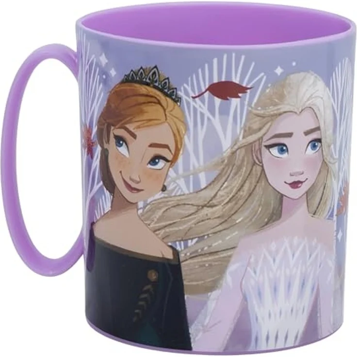Disney Frozen Becher Mikrowellengeeigneter Kunststoffbecher 390 ml – Motivbecher für Kinder – Bild 2