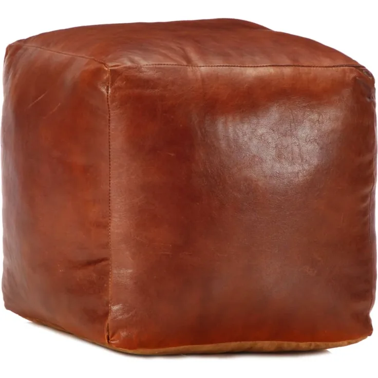 Pouf Hellbraun 40 x 40 x 40 cm Echtes Ziegenleder [248126]