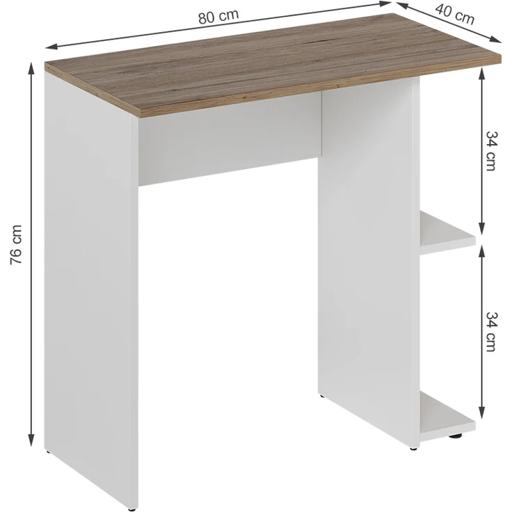 Schreibtisch Simple Weiß/Artisan 80 x 40 cm Vicco – Bild 2
