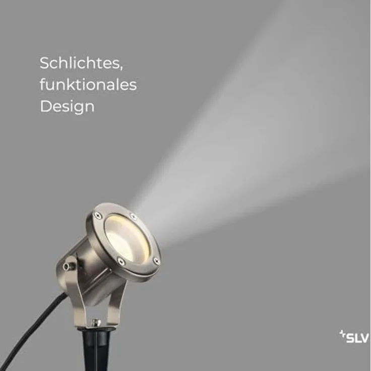 SLV NAUTILUS SPIKE EDELSTAHL, GU10, max. 35W, inkl. 1,5m Kabel und S - Stand-, Wand- und Deckenleuchten (Outdoor) – Bild 2