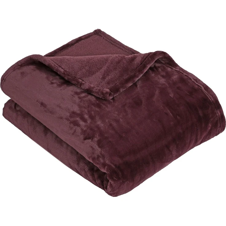 ZOLLNER Kuscheldecke super flauschig, 150x200 cm, dunkelrot (bordeaux), 100% Polyester – Bild 1