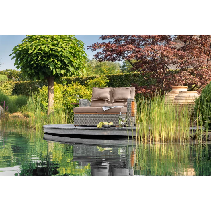 greemotion Rattan Lounge 'Bahia Style' 3-in-1, mit Teilen aus Teakholz – Bild 3