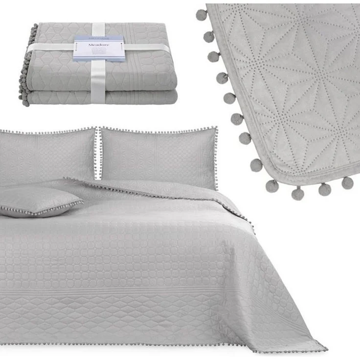 AmeliaHome Tagesdecke Tagesdecke Bettüberwurf Allzweckdecke Wohndecke mit Pompons, Ultrasonic Steppung – Bild 3