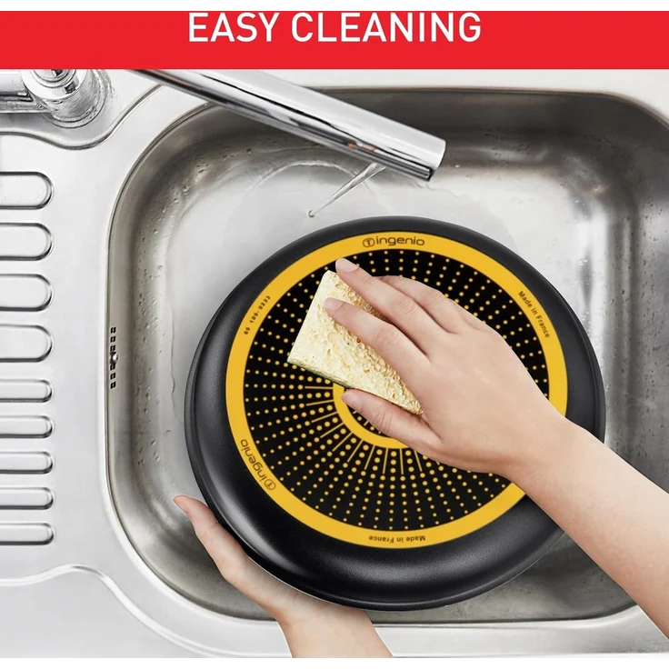 Tefal Pfannen-Set Ingenio Easy Cook & Clean On, Aluminium (Set, 10-tlg), abnehmbarer Griff, Antihaftversiegelung, Thermo-Signal, made in France – Bild 9