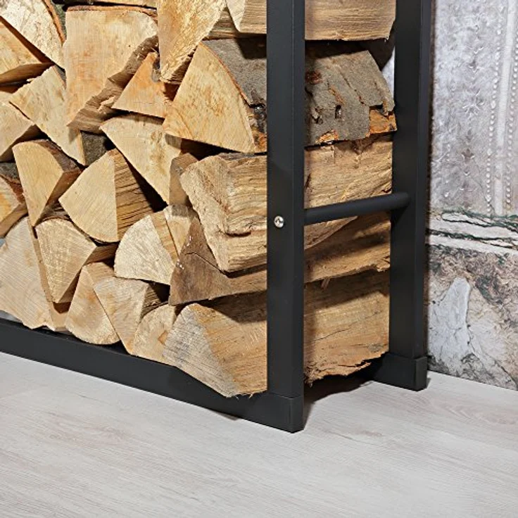 Melko Kaminholzregal Holzregal Kaminholzablage Kaminholzständer Anti-Kipp-Beschlag, BxTxH:60 x 25 x 100 cm, (Stück), Pulverbeschichtet – Bild 5