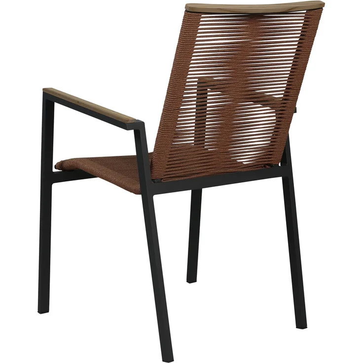 Gardissimo HELENA 4x Alu Stapelsessel mit Rope Bespannung & Teak-Armlehnen – Bild 10