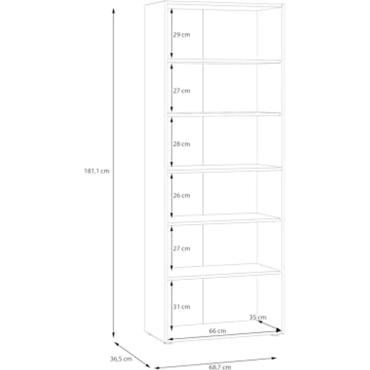 FORTE Schuhschrank NET306 Schuhschrank, inklusive Einlegböden, verschiedene Dekore – Bild 8